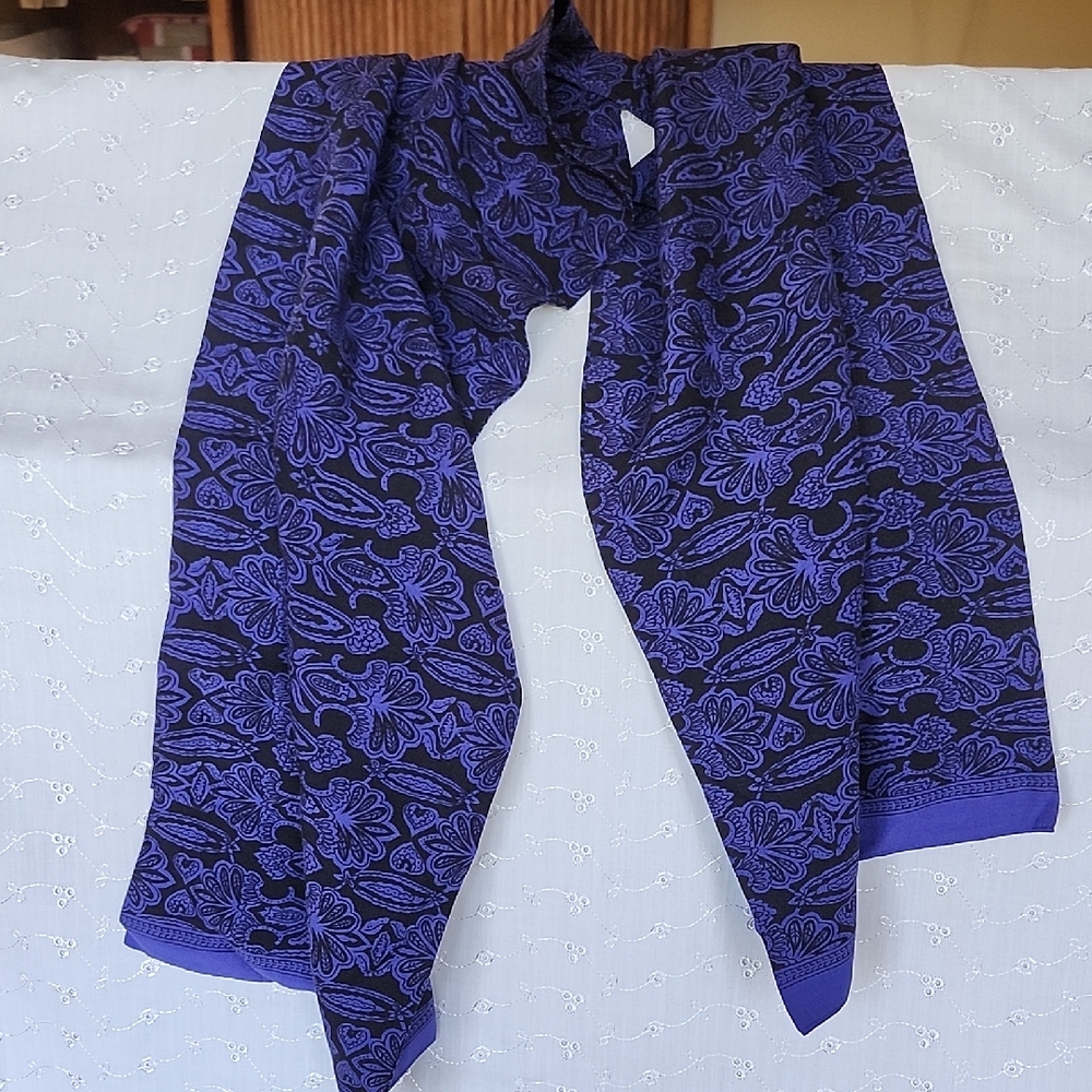 Misty Harbor Elegant Purple Floral Scarf